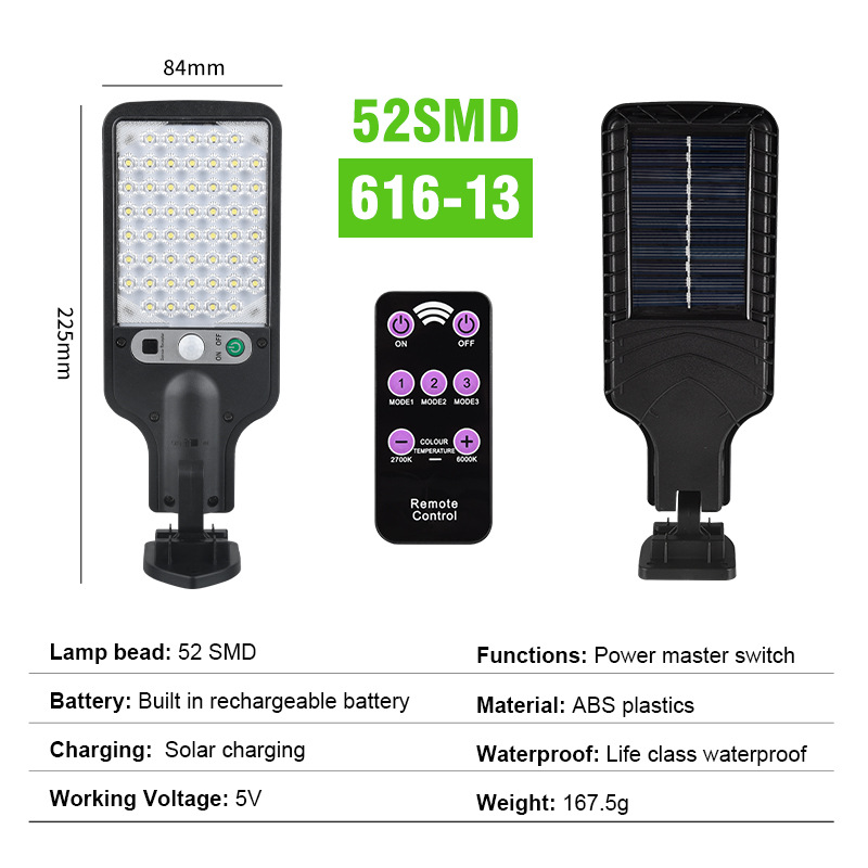 Cross-border bestseller outdoor aluminum solar street lamp, human-sensing courtyard garden with remote control LED waterproof wall lamp