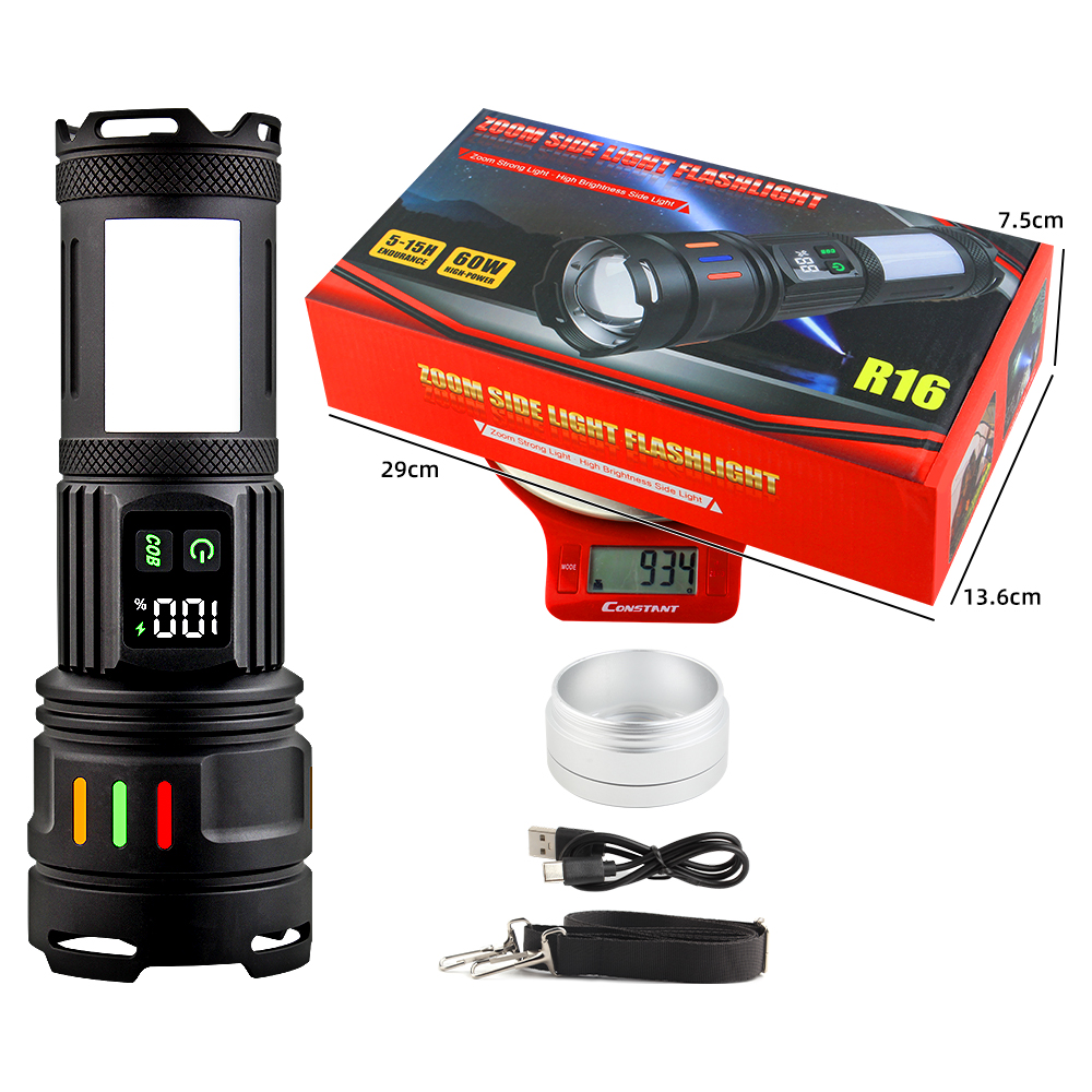 KINSACH Star Source Aluminum alloy charging 50W white Laser +COB flashlight Specification image