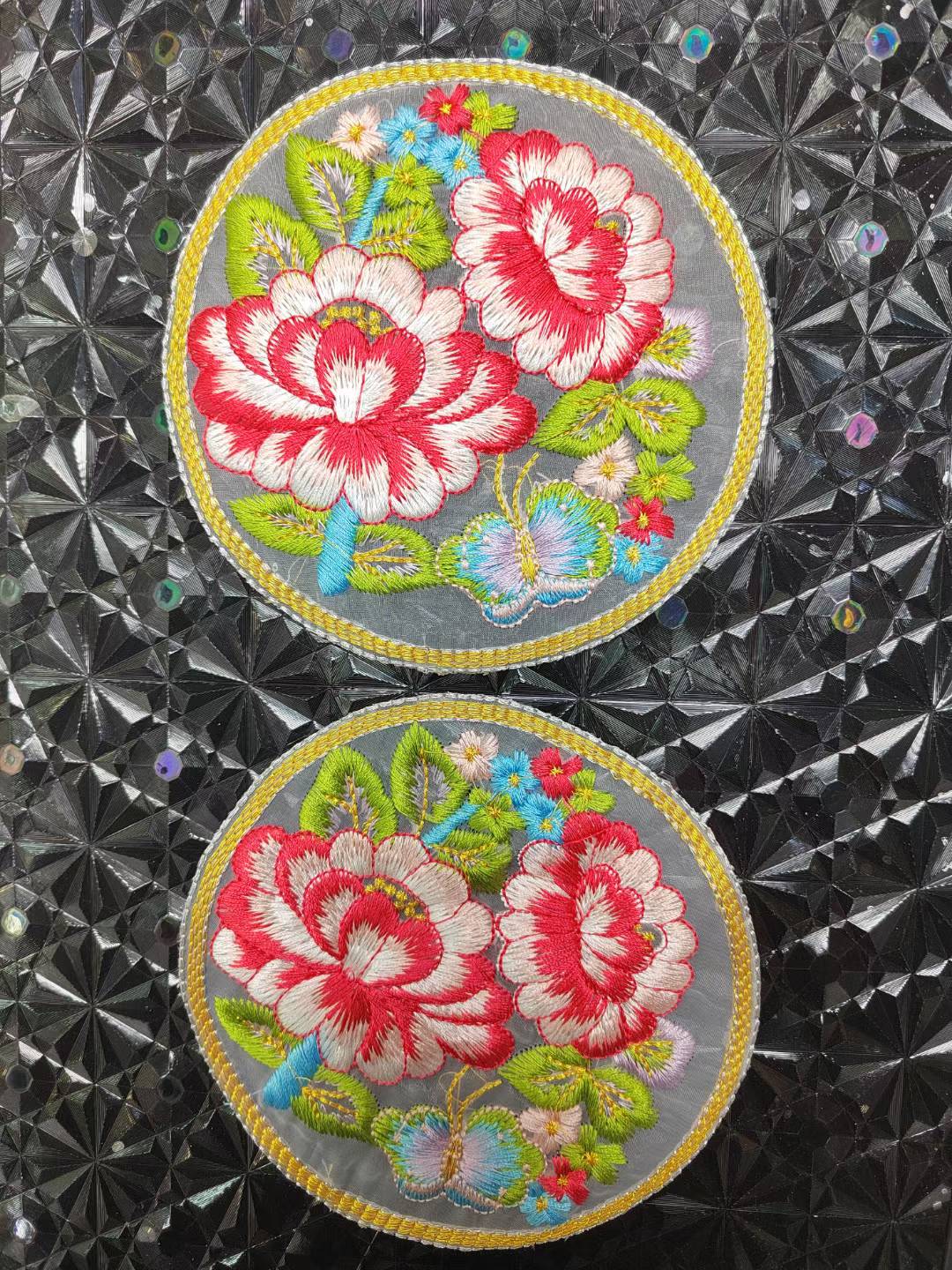 厂家直销民族风唐装汉服圆形装饰贴花马面裙手缝配饰辅料