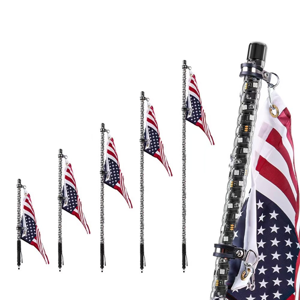 汽车LED旗杆灯装越野沙滩旗帜灯APP幻彩旗杆灯双控对装跑马旗灯