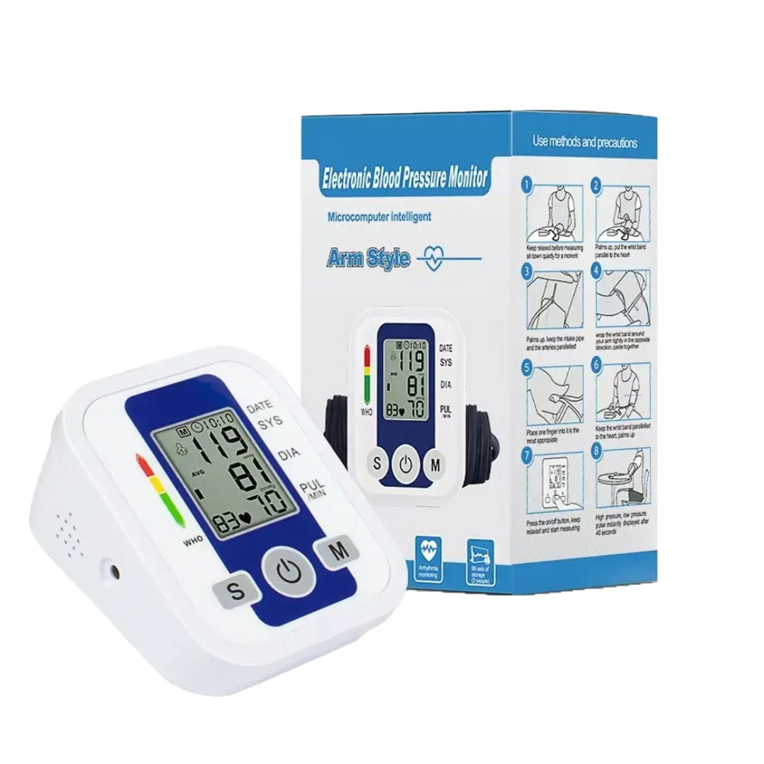 Voice broadcast fully automatic upper arm electronic blood pressure monitor B869 blue lens blood pressure measuring instrument Application Scenario
