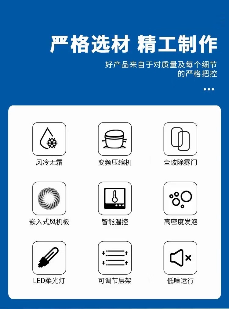 商用节能2门3门玻璃展示冻品GlassDoorFreezer立式冷冻柜详情2