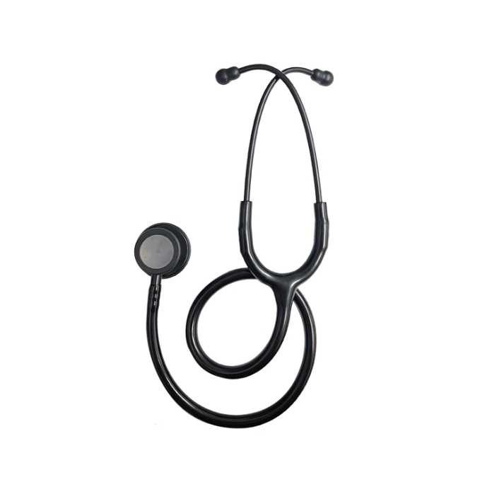 All-black rainbow-head stethoscope, stainless steel stethoscope, ear hook stethoscope
