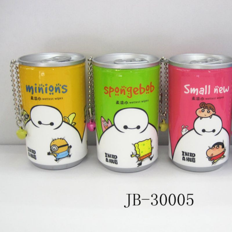 Big White Cartoon Series 30-piece canned mini cola pull-out wet wipes details Picture