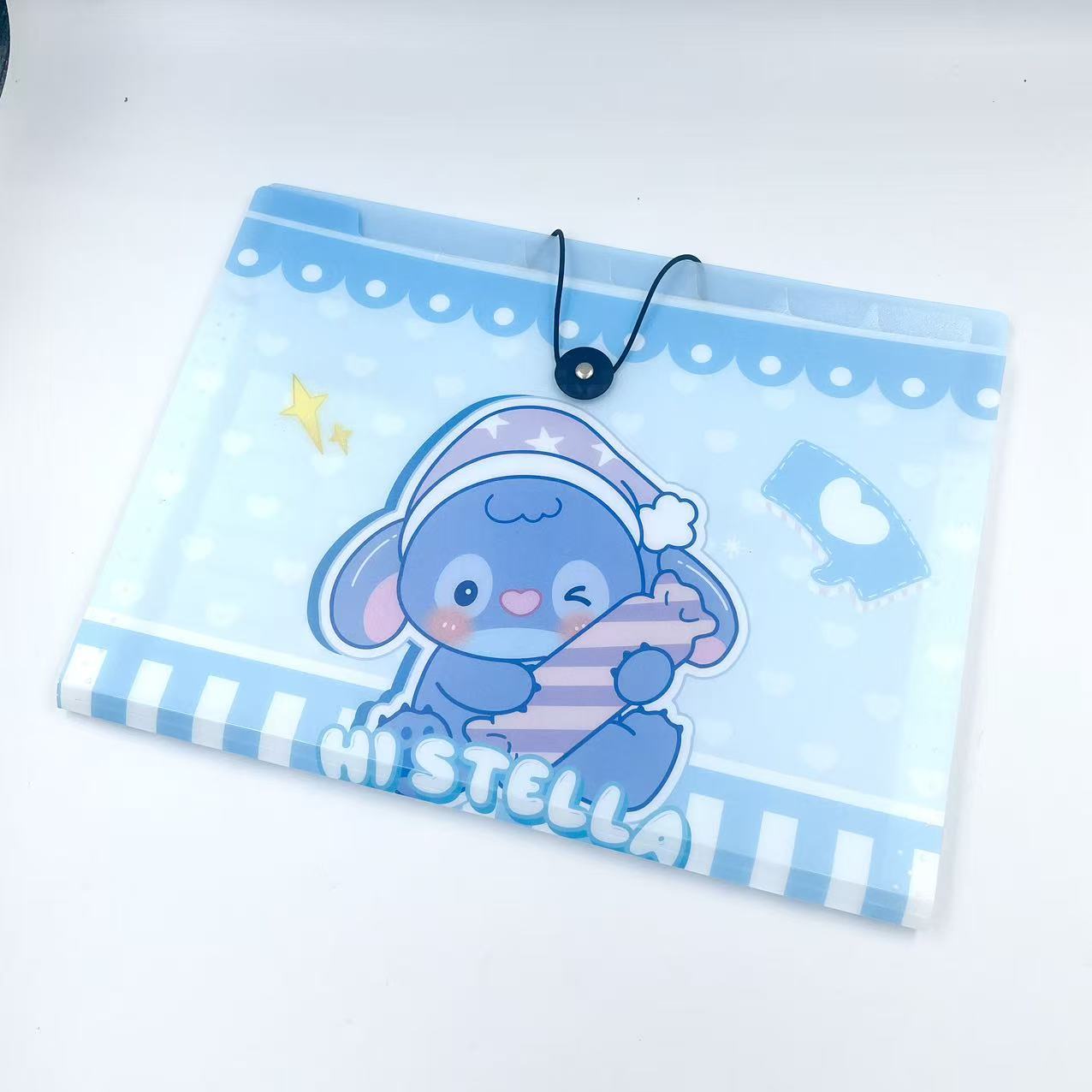 A4 student cartoon printing, 8-panel organ clip, office supplies folder, rope buckle file folder, storage test paper bag details Picture