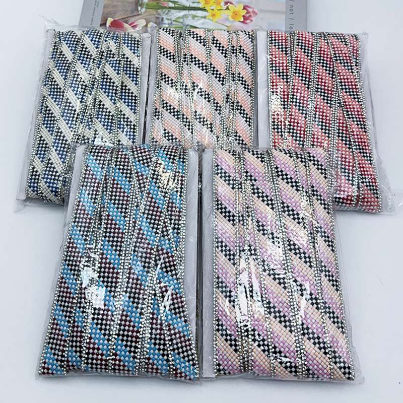 高闪水钻贴条diy手工烫钻带背胶水钻花边服装辅料鞋包diy饰品配件 