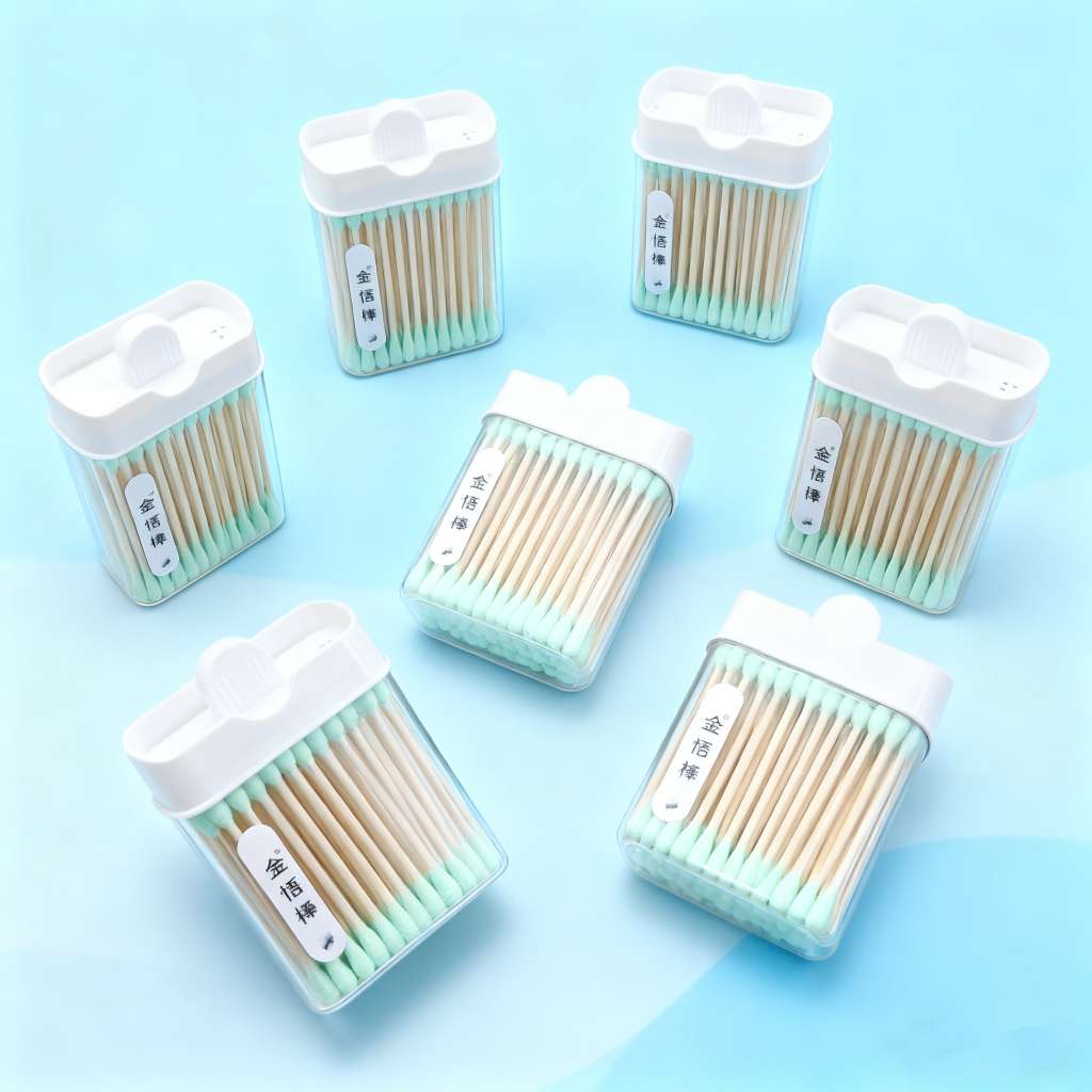 6020-100 double-headed cotton swabs for ear cleaning, cosmetic disposable cotton swabs, ear picks, wooden sticks, cotton swabs, special household box set