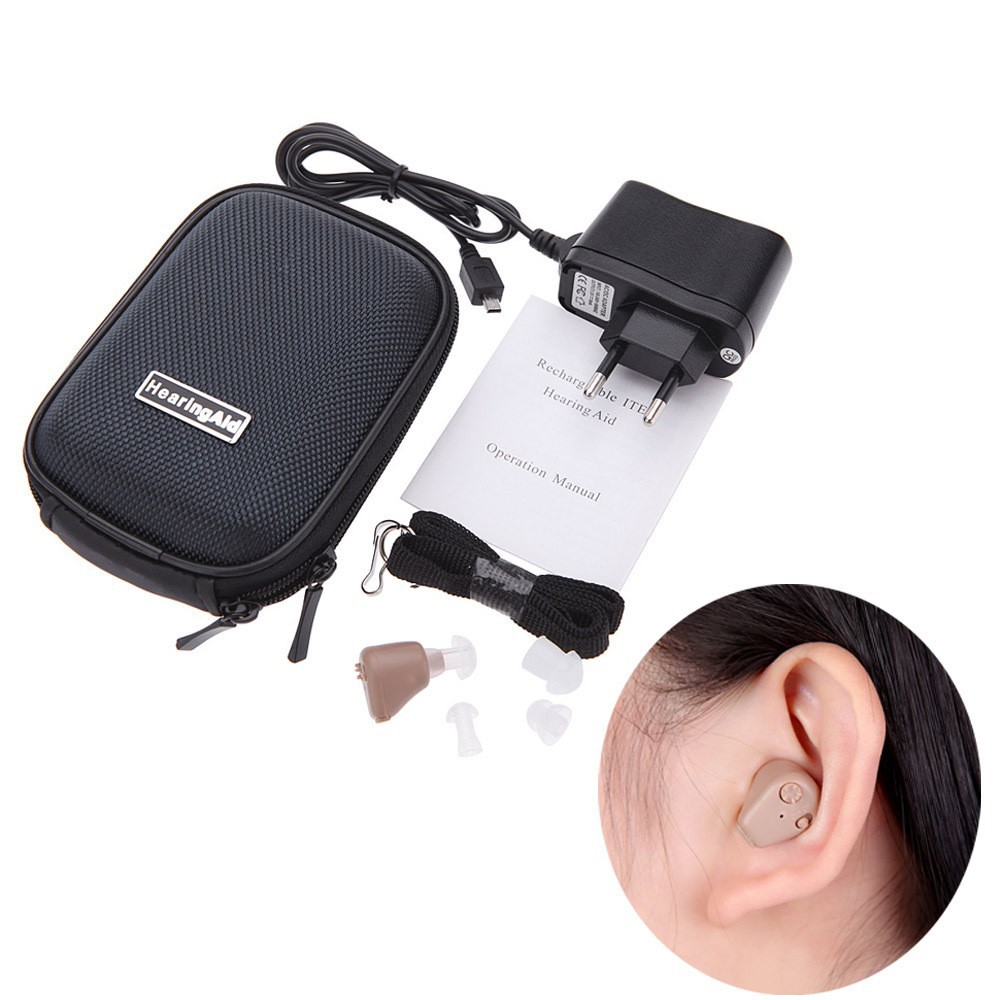 Rechargeable sound amplifier, in-ear sound collection and hearing aid for the elderly, compact hearing aid for the elderly