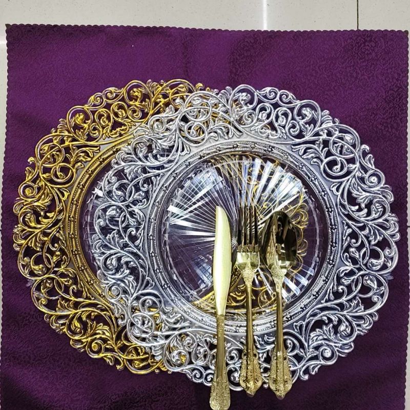 塑料盘子婚庆用品圣诞盘子镂空新款盘子厂  家直销