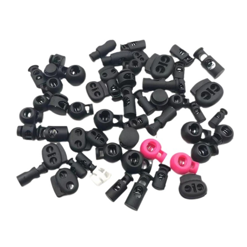 厂家箱包配件圆形弹簧扣双孔彩色透明绳扣猪鼻扣