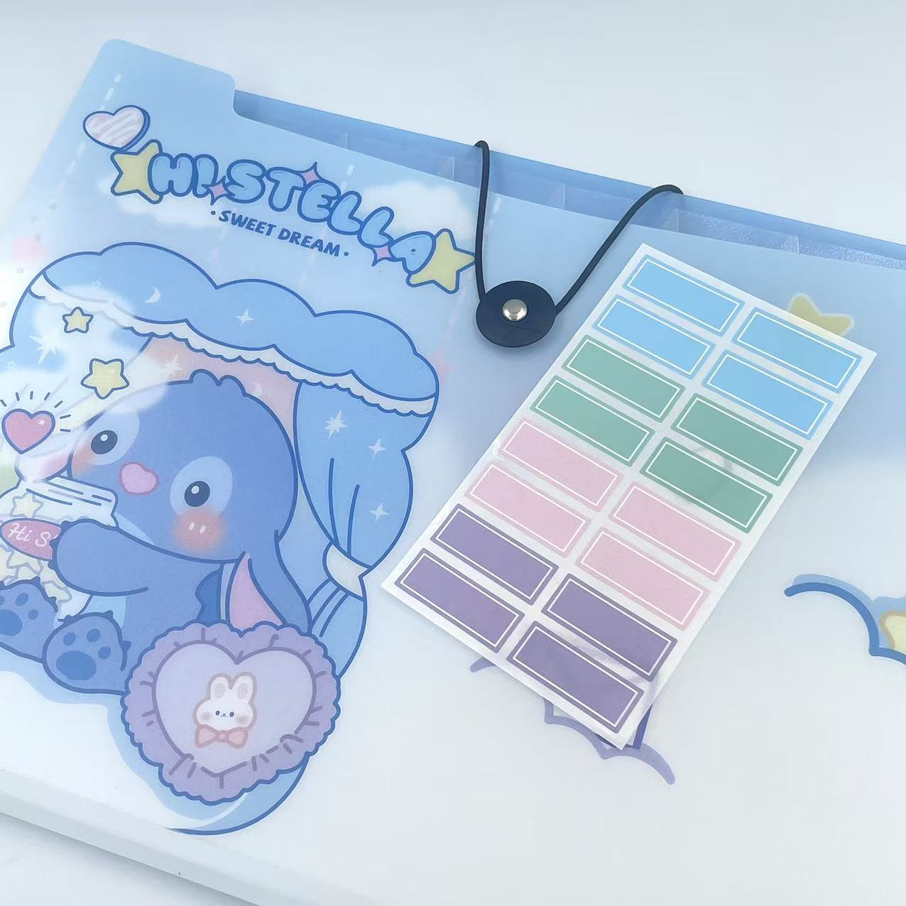 A4 student cartoon printing, 8-panel organ clip, office supplies folder, rope buckle file folder, storage test paper bag pic 4