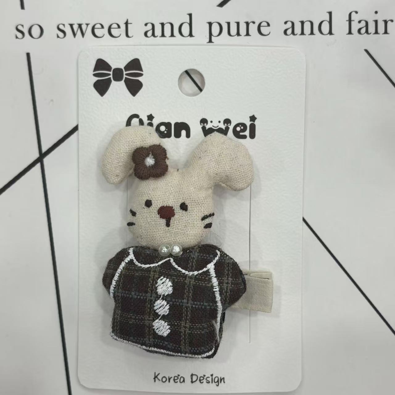 Korean version rabbit doll, hairpin, plush toy, children's toy hairpin