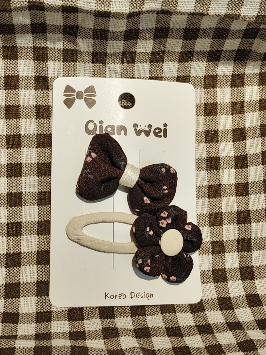 Korean version black petal bow double combination hair clip