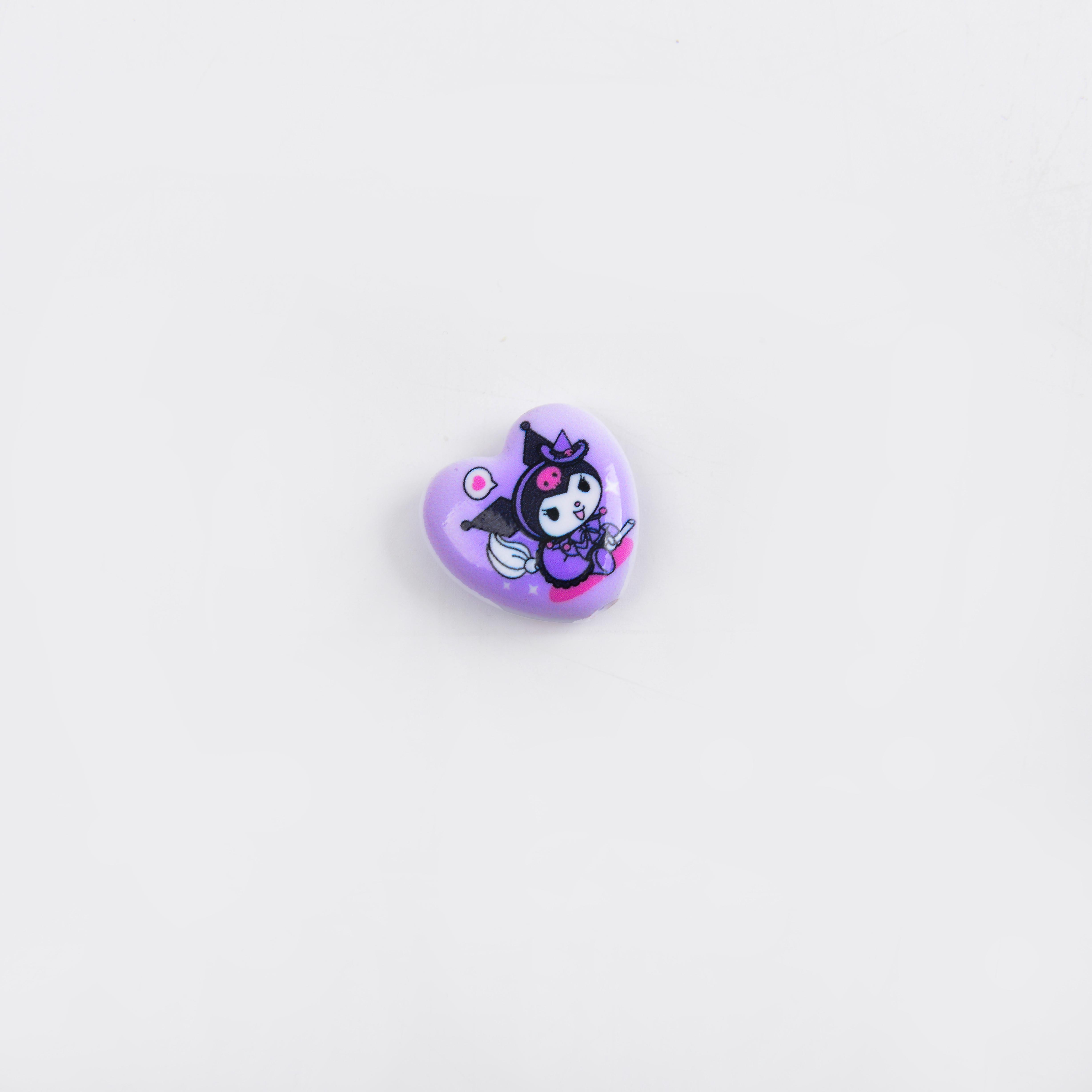 Personalized lacquered color-printed Sanrio heart DIY handcrafted beads, loose beads, pen strings, mobile phone chain pendant, accessory details Picture
