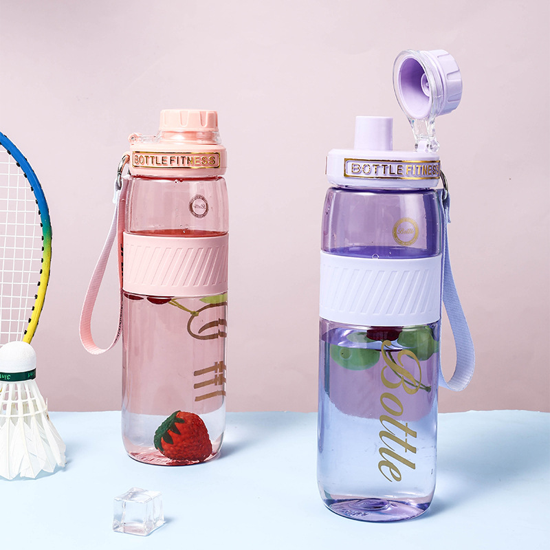 H164-HY-001 Portable sports plastic water cup, food-grade anti-drop portable cup, handle cup for girls Specification image