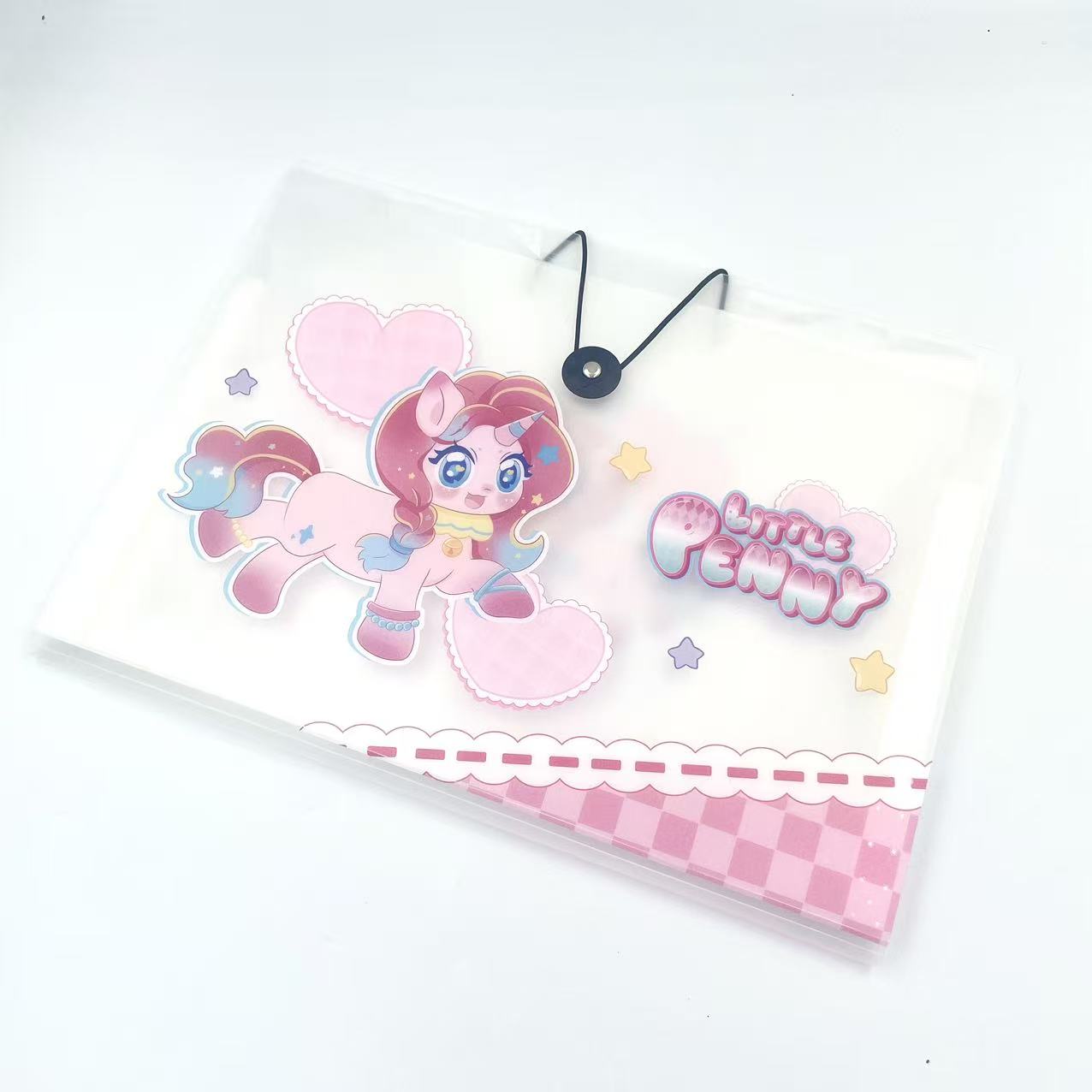 A4 Unicorn 8-compartment organ clip Office supplies folder Rope clip file folder storage test paper bag details Picture