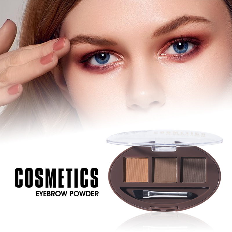 跨境亚马逊眉粉女三色眉膏眼影修容三合一防水防汗自然不易脱妆1