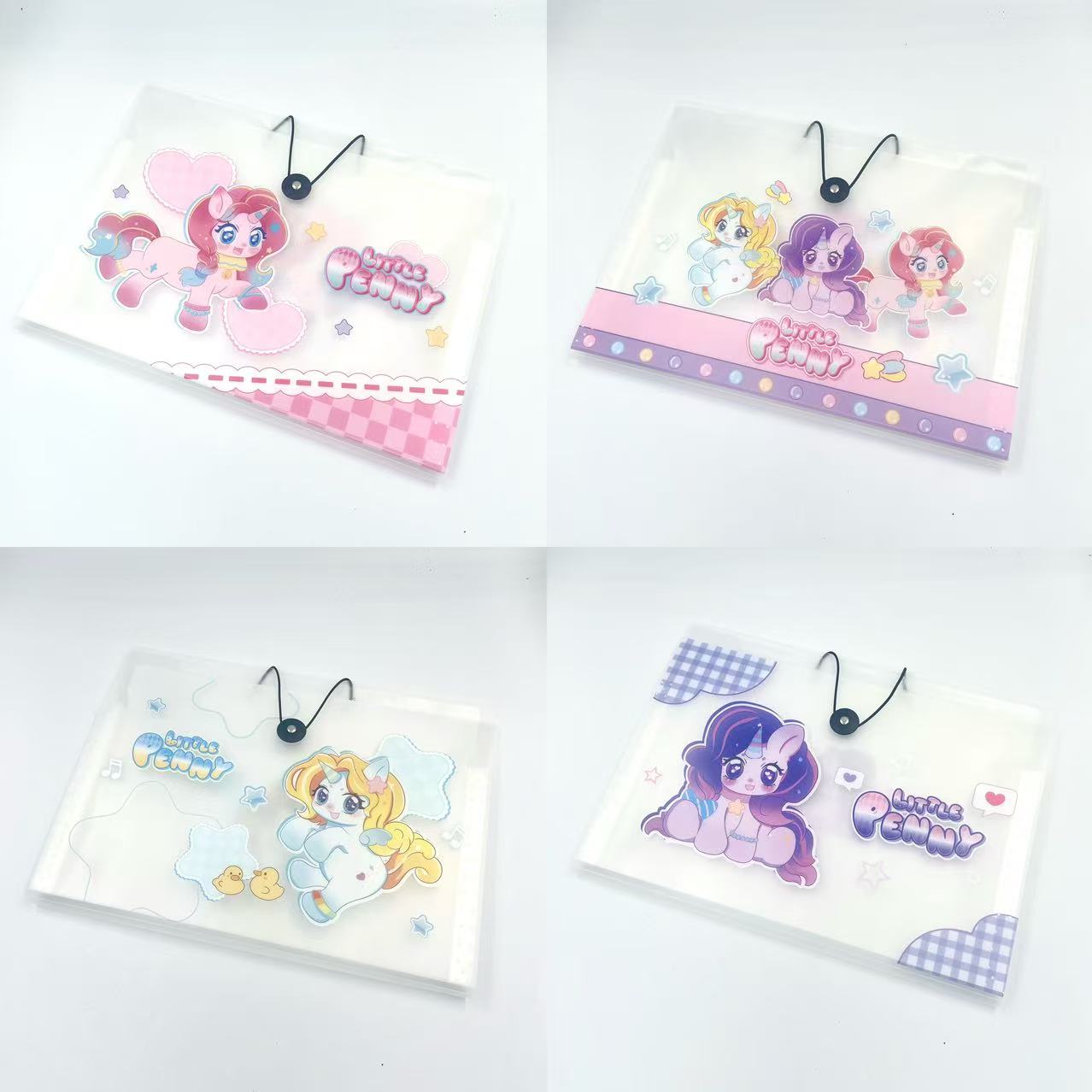 A4 Unicorn 8-compartment organ clip Office supplies folder Rope clip file folder storage test paper bag