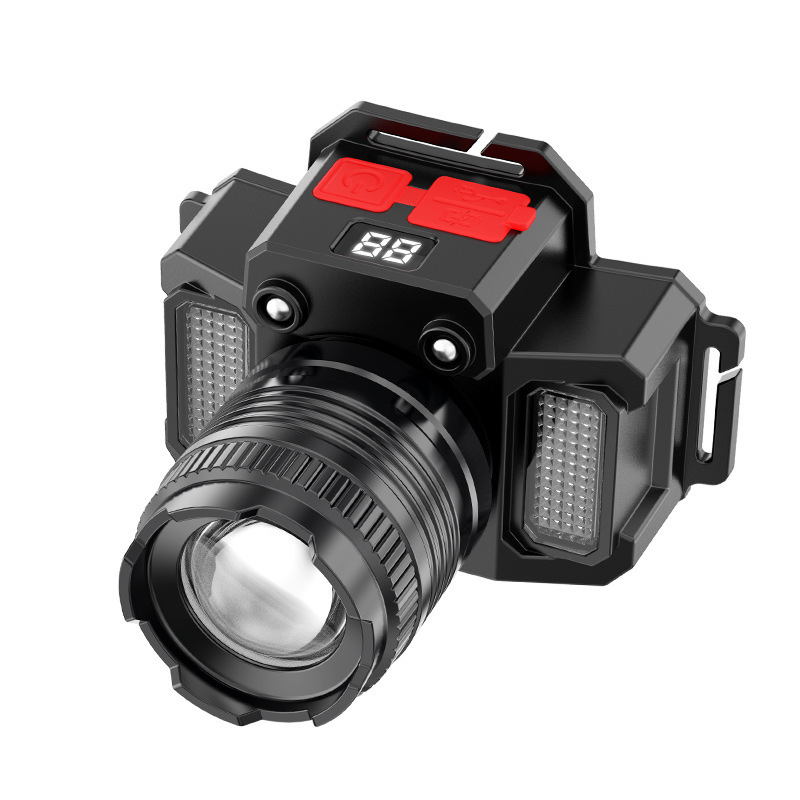 led sensor headlamp, outdoor strong light, long battery life, lithium battery, special night fishing lamp for outdoor fishing, head-mounted flashlight
