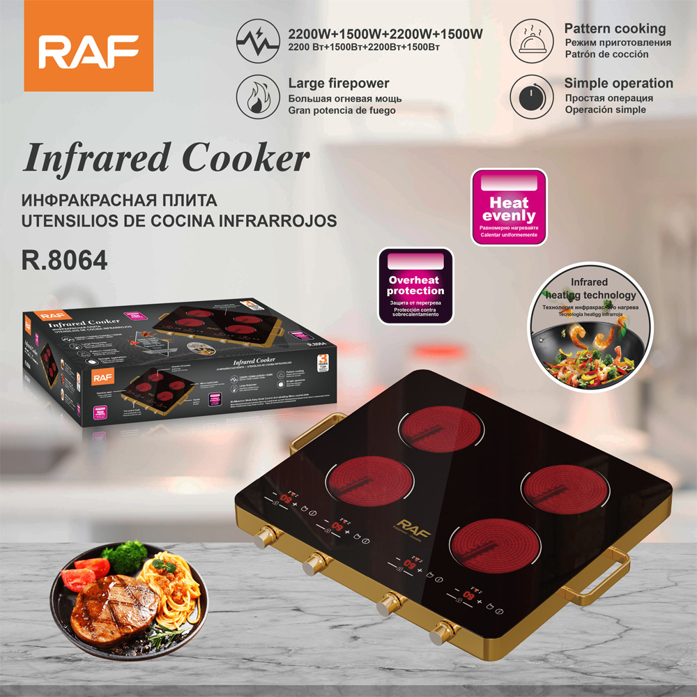 RAF Cross-border European-style household high-power smart electric stove stir-frying energy-saving induction cooker four-burner multi-functional R.8064