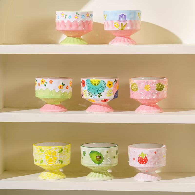 Linglong Ceramic water cups, daily necessities coffee cups, ceramic coffee cups, creative ceramic cups, household tea cups Application Scenario