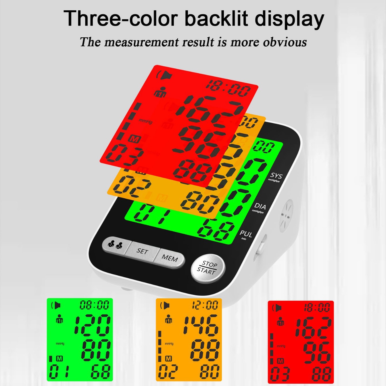 Foreign trade large screen blood pressure monitor, Changkun upper arm blood pressure measuring instrument, Amazon AliExpress blood pressure monitor source wholesale Item Picture