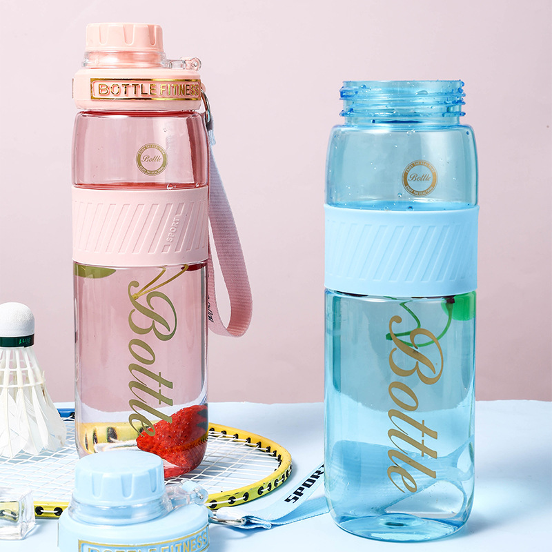H164-HY-001 Portable sports plastic water cup, food-grade anti-drop portable cup, handle cup for girls details Picture