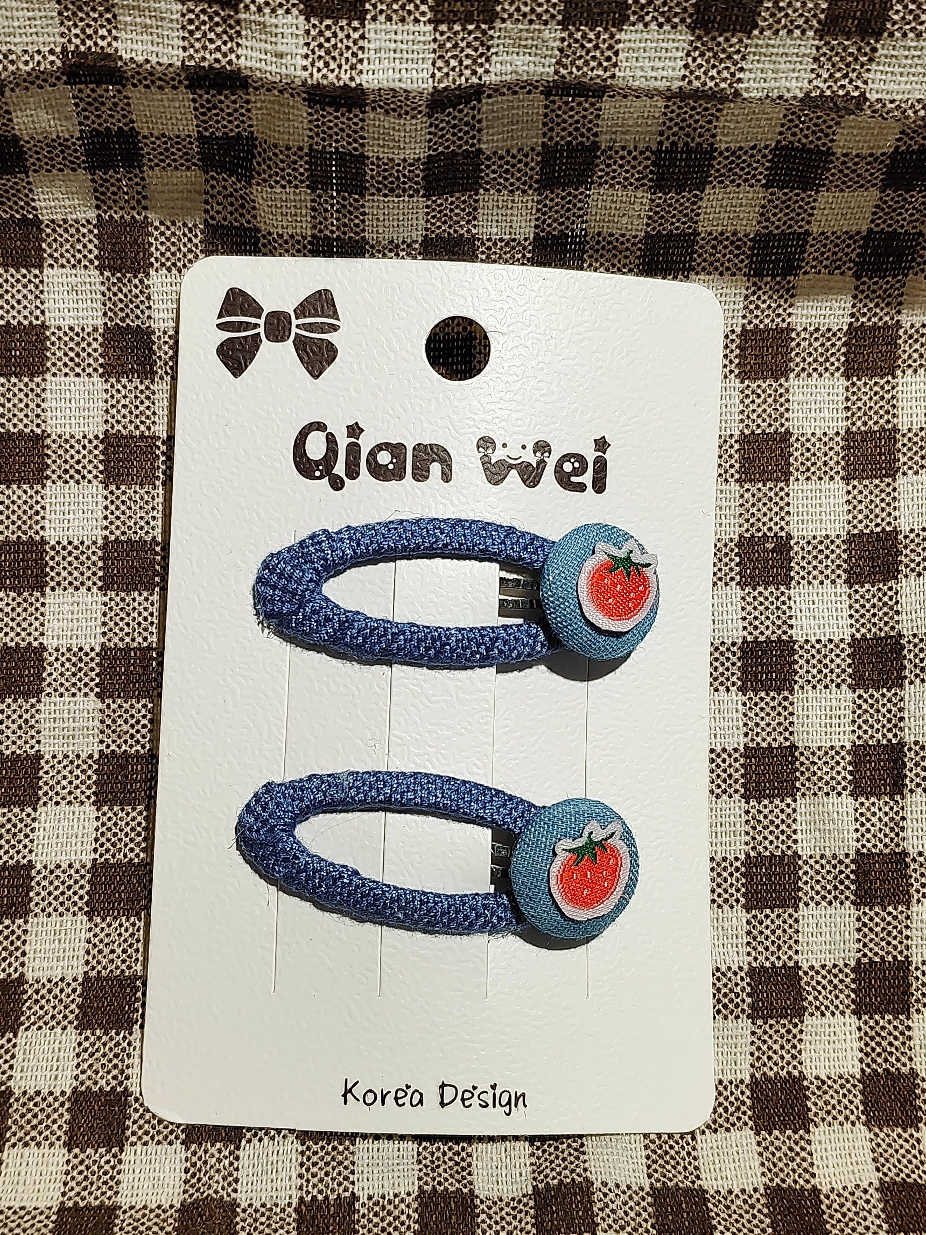 Korean version button orange hairpins, hairpins, children's spliced Korean version hairpins, children's spliced Korean version