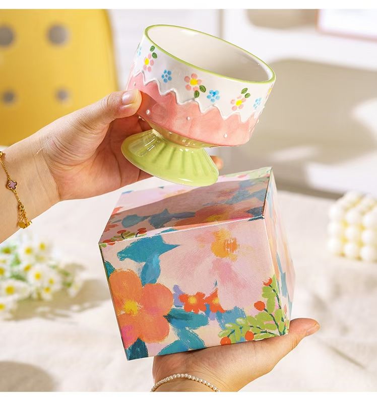 Linglong Ceramic water cups, daily necessities coffee cups, ceramic coffee cups, creative ceramic cups, household tea cups detail image 3