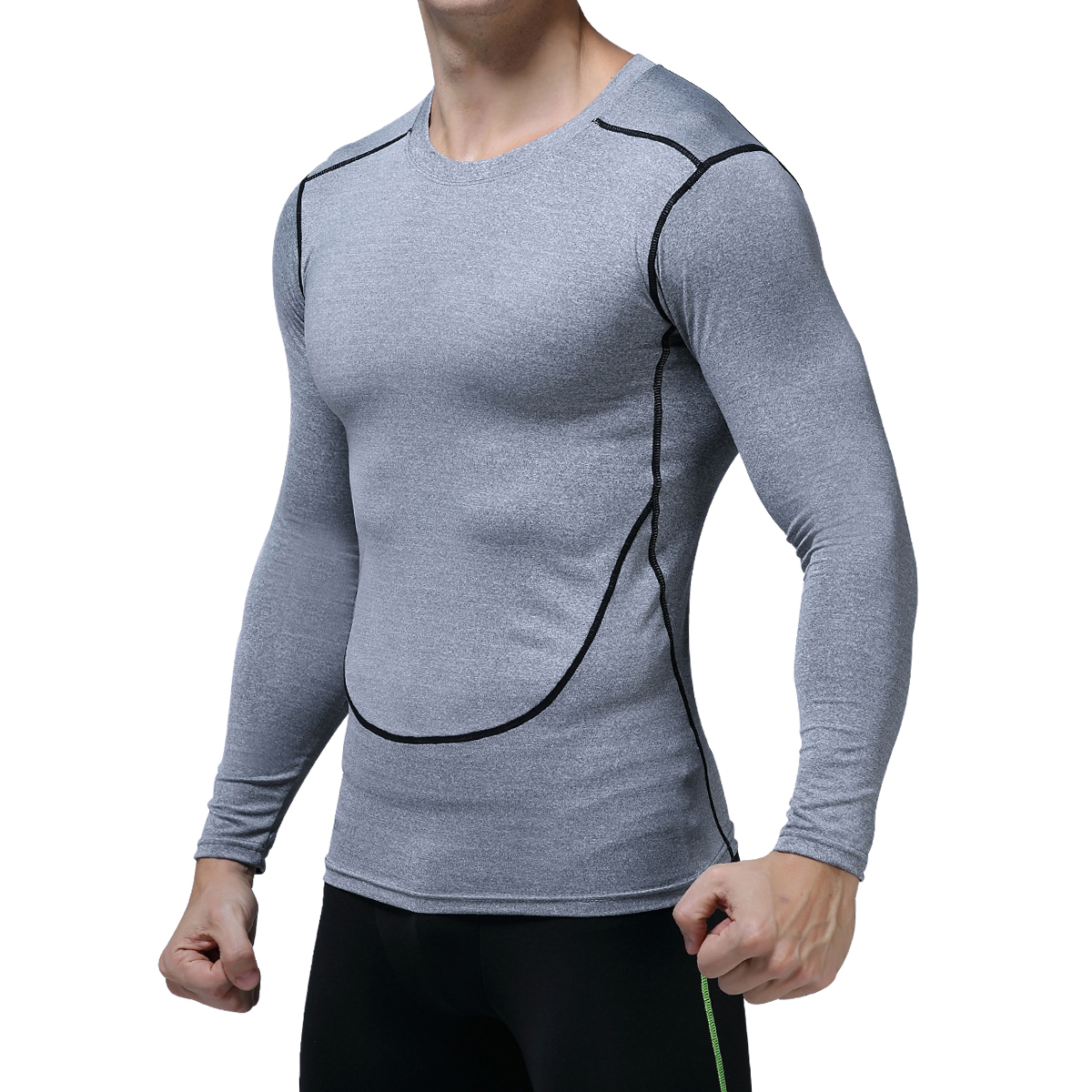 YMT-14 Bodysuit Fitness set, bodysuit basketball and football training suit, adult autumn and winter sports long-sleeved base Item Picture