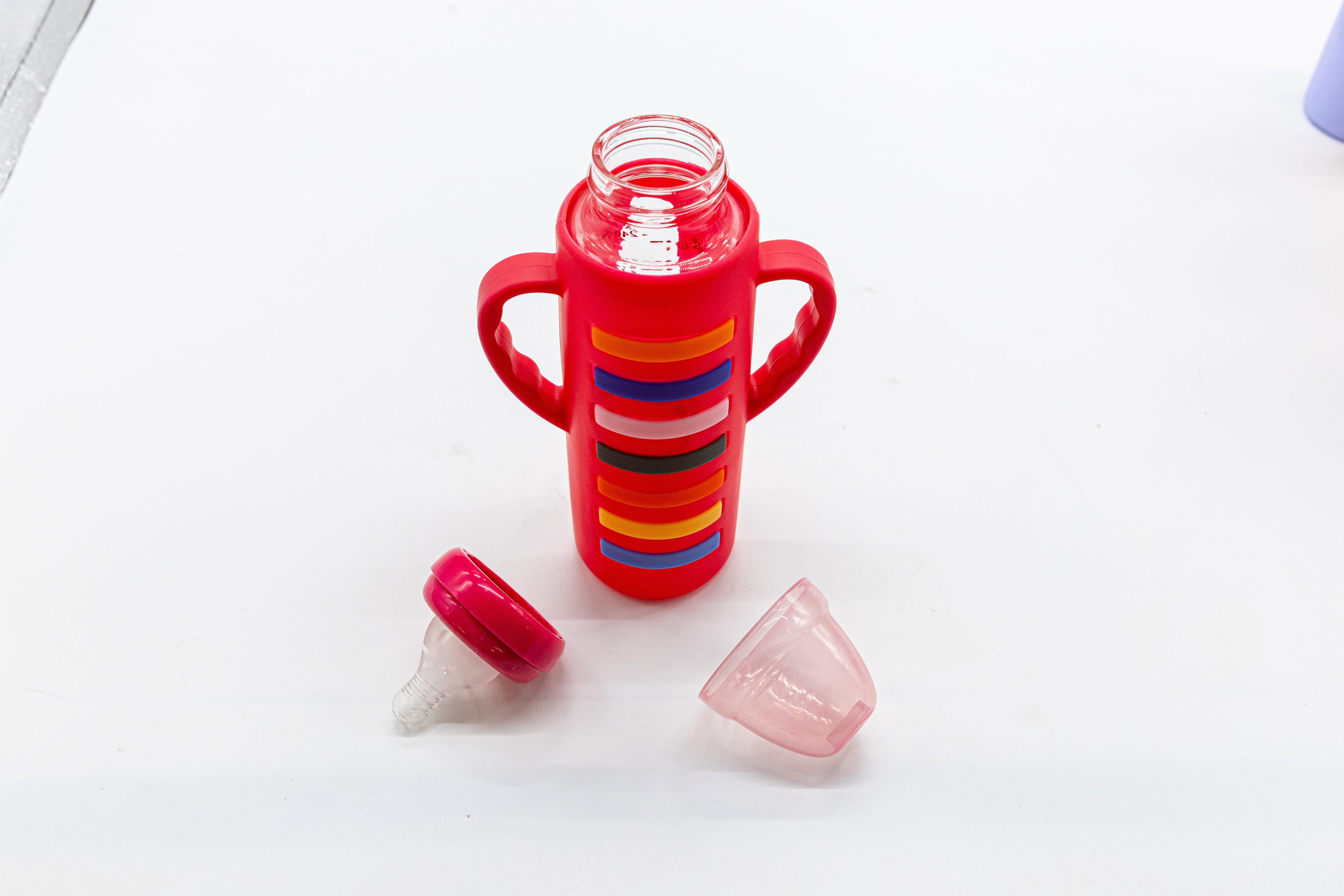 Tinker Tot奶瓶贝亲母婴儿童奶瓶母婴用品，彩带标口120/240ML容量奶瓶，材质健康环保白底实物图