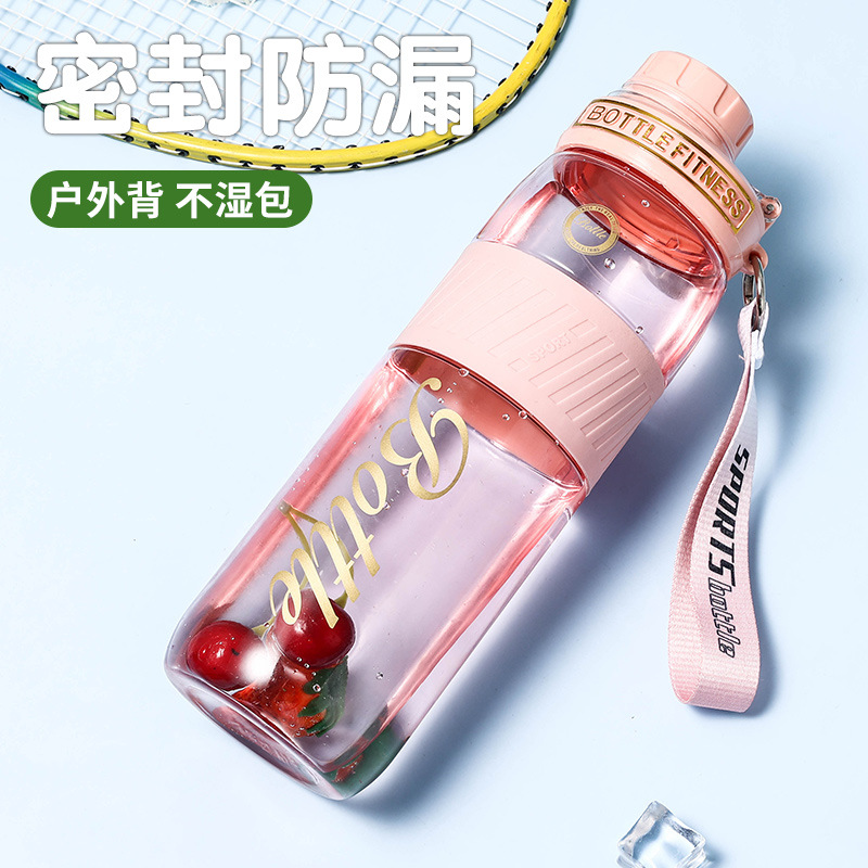 H164-HY-001 Portable sports plastic water cup, food-grade anti-drop portable cup, handle cup for girls detail image 4