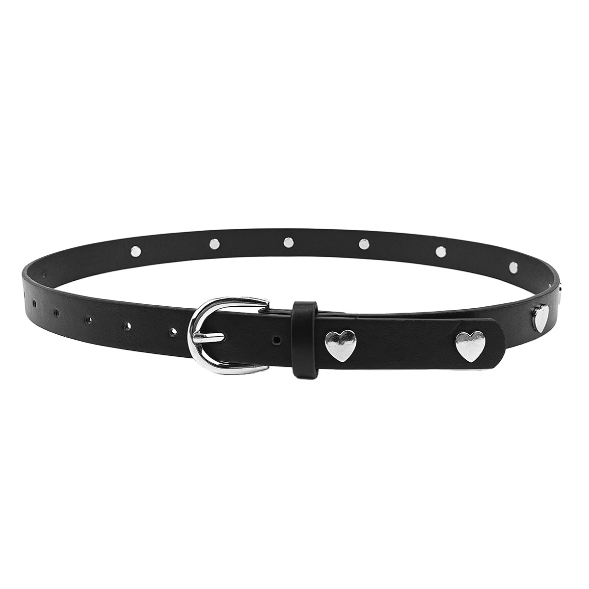 This denim pin buckle simple metal heart-shaped belt is a versatile choice for women. It is suitable for both men and women for casual commuting Item Picture