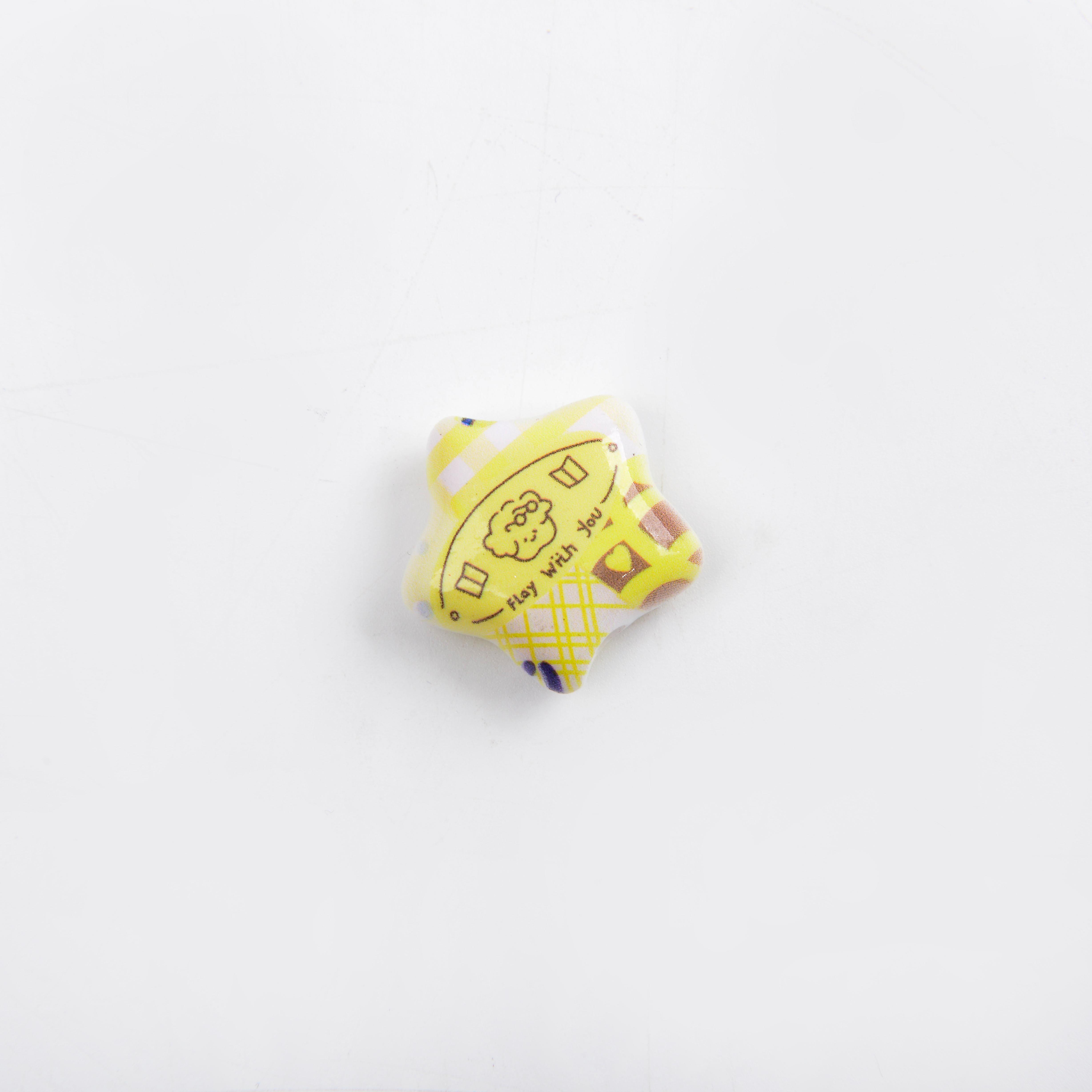 26mm printed cartoon pattern star beaded diy bracelet, mobile phone chain head rope bag, trailer hanging accessory Item Picture