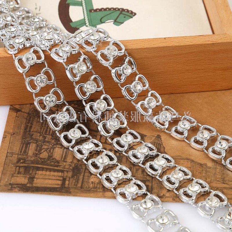 2025流行 单条花朵彩色珍珠 线钻 排钻 网钻 装饰饰品服装配件