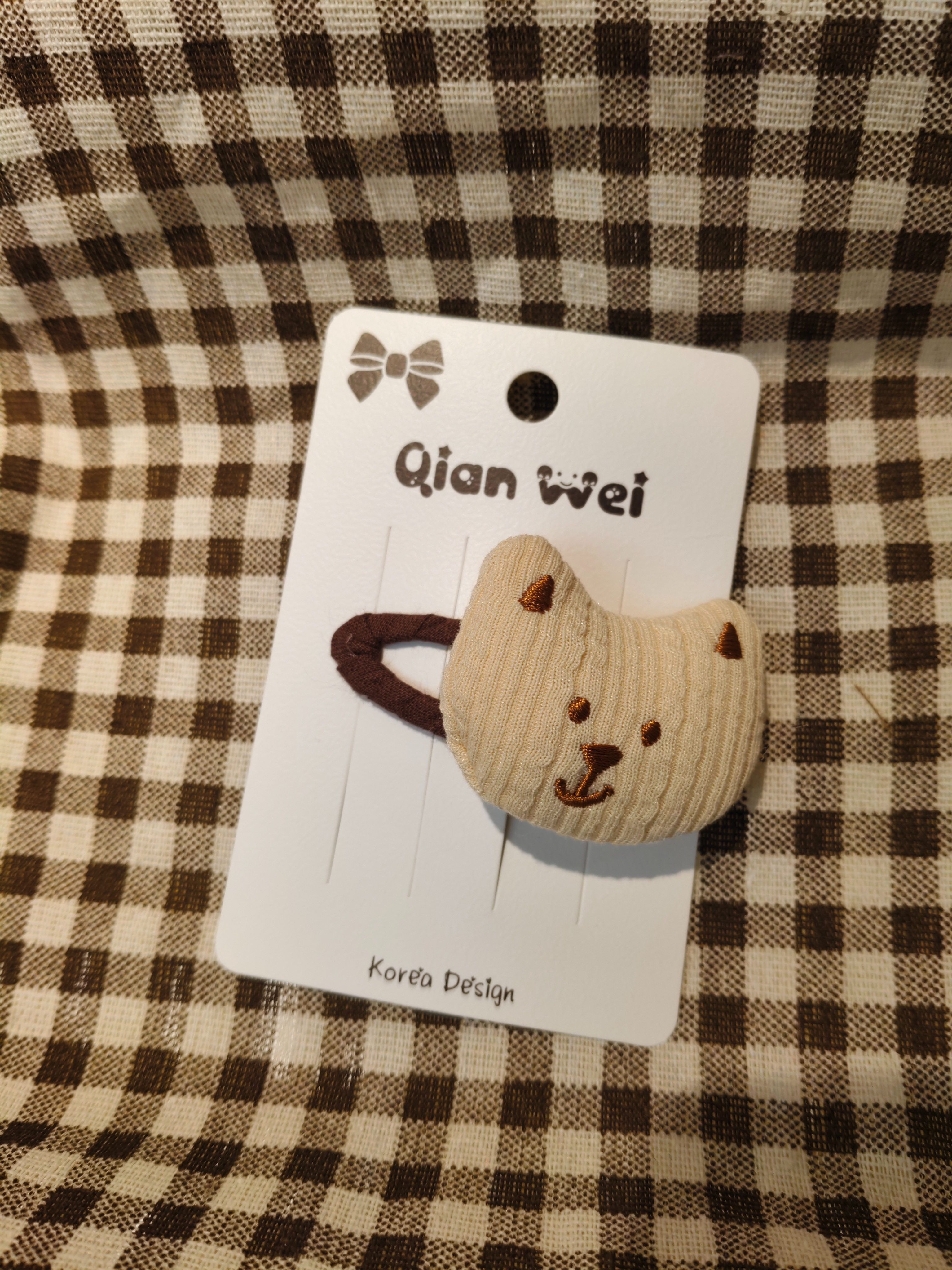 Velvet knitted fabric, kitten hairpin, hairpin, children's patchwork Korean version