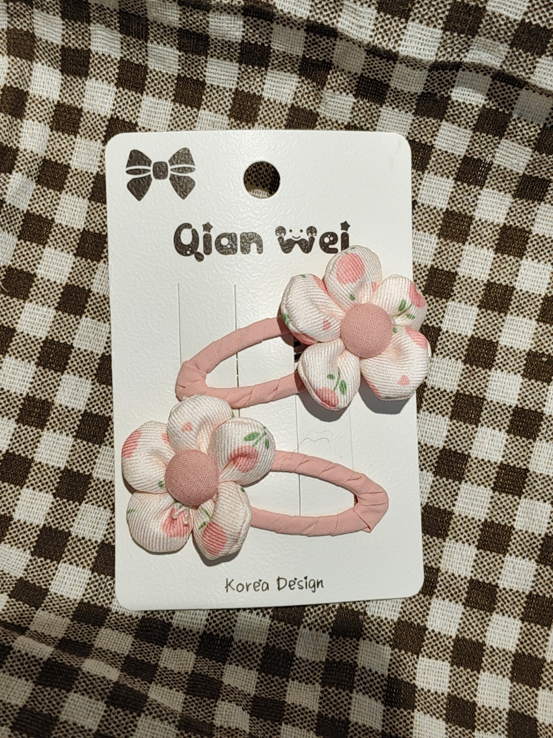 Korean version pink petal double combination hair clip