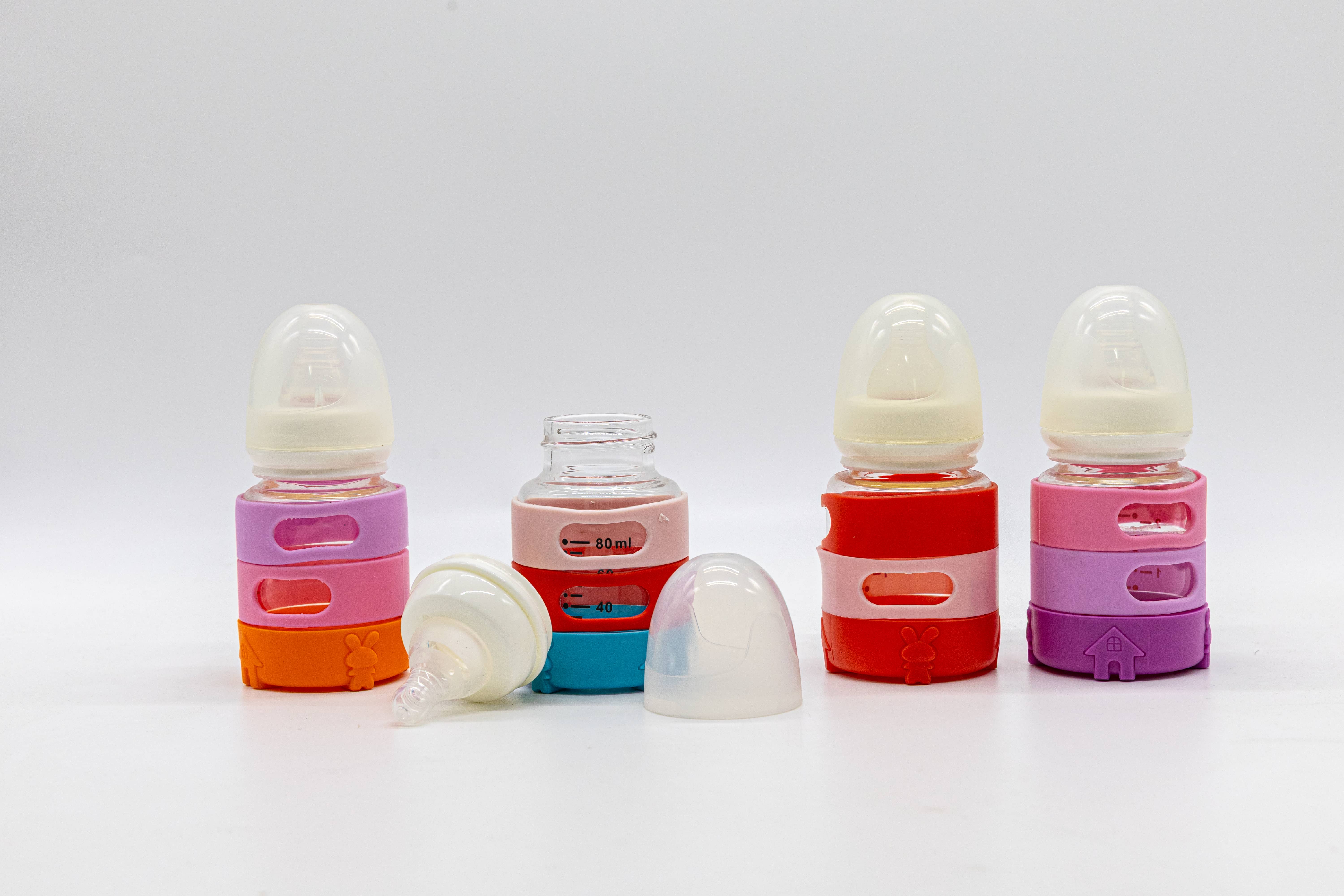 Baby Baby Baby baby products, 80ML small-capacity baby bottle with a ribbon label