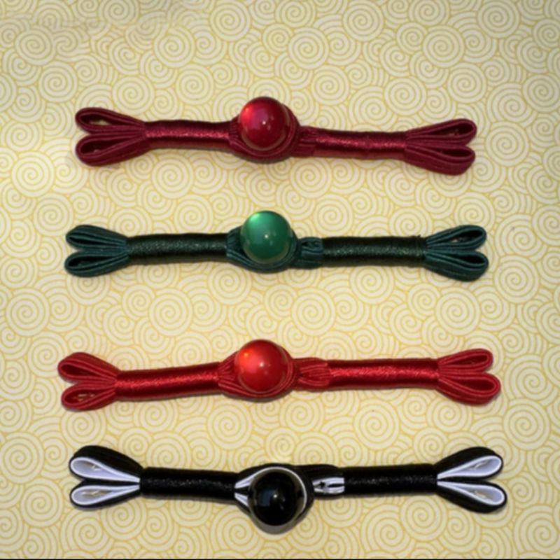 国潮旗袍色丁一字盘扣燕尾扣1