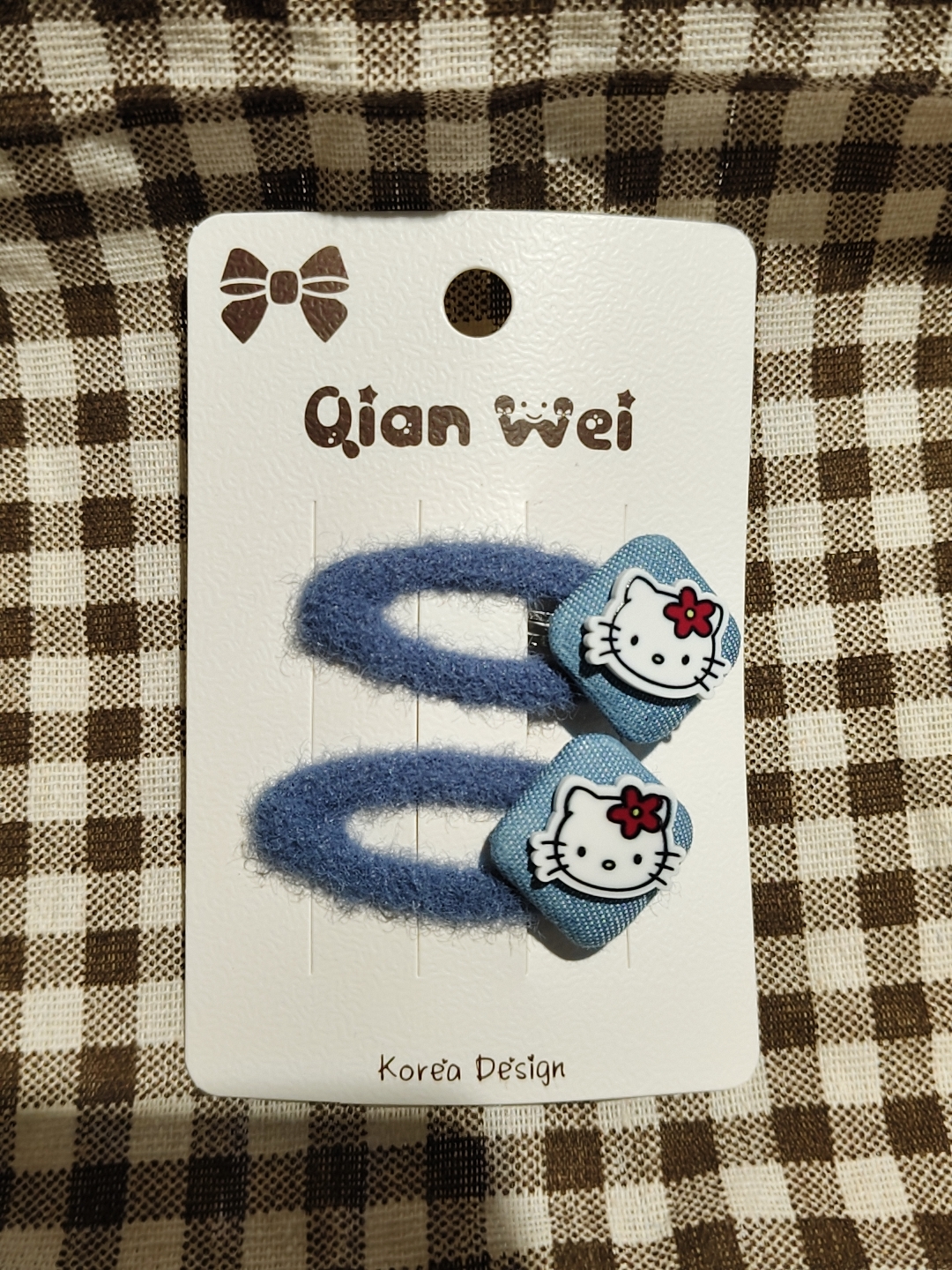 Korean version of kt Cat button Oval hairpin