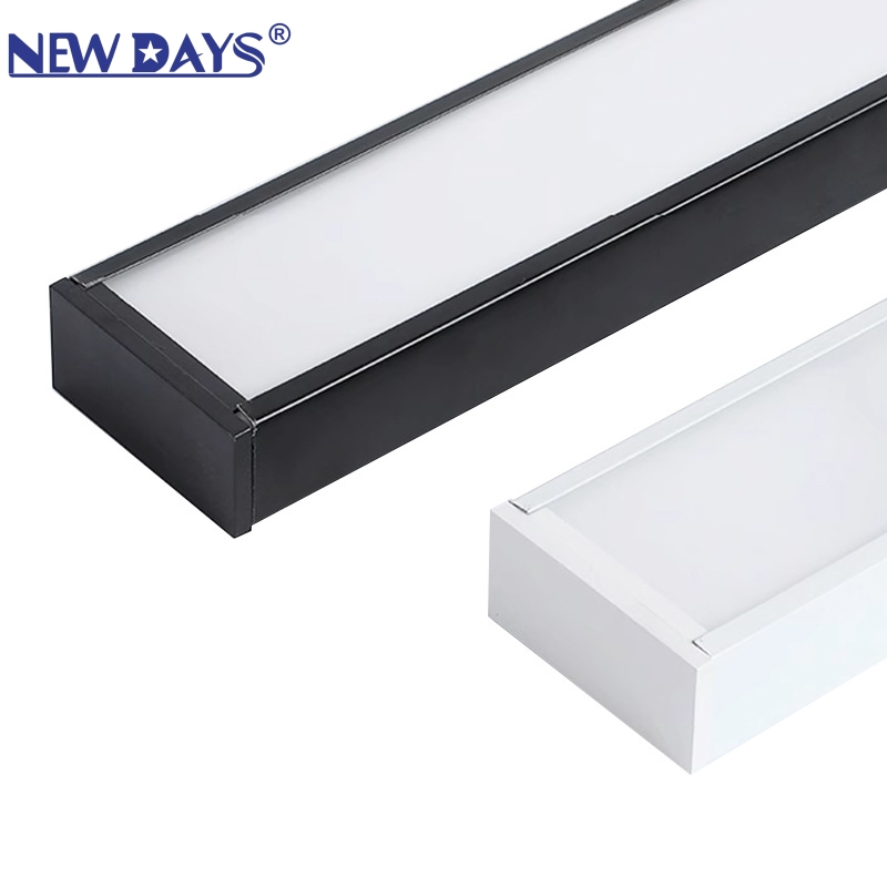 NEWDAYS品牌跨境新款塑钢办公灯led长条灯无缝拼接吊线灯台球室氛围灯健身房方通专用灯办公室灯