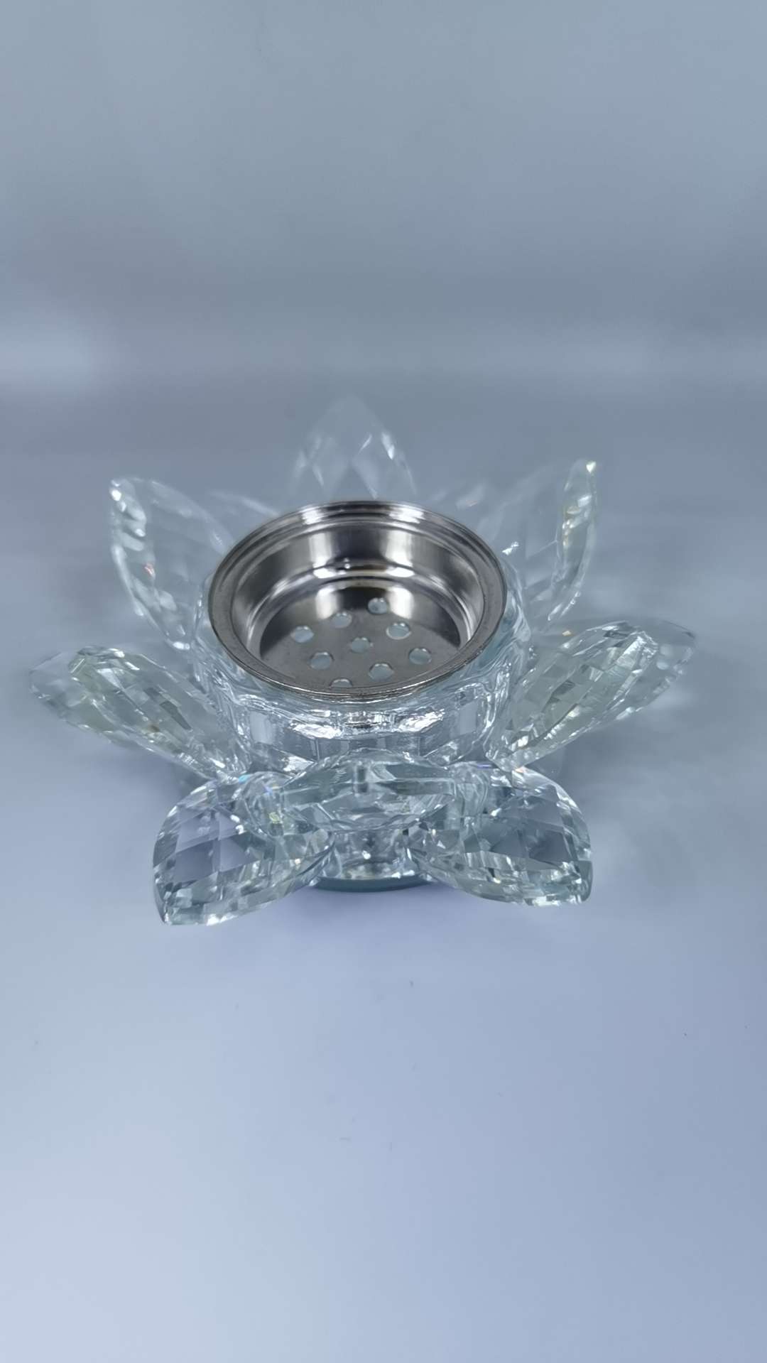 Crystal lotus incense burner