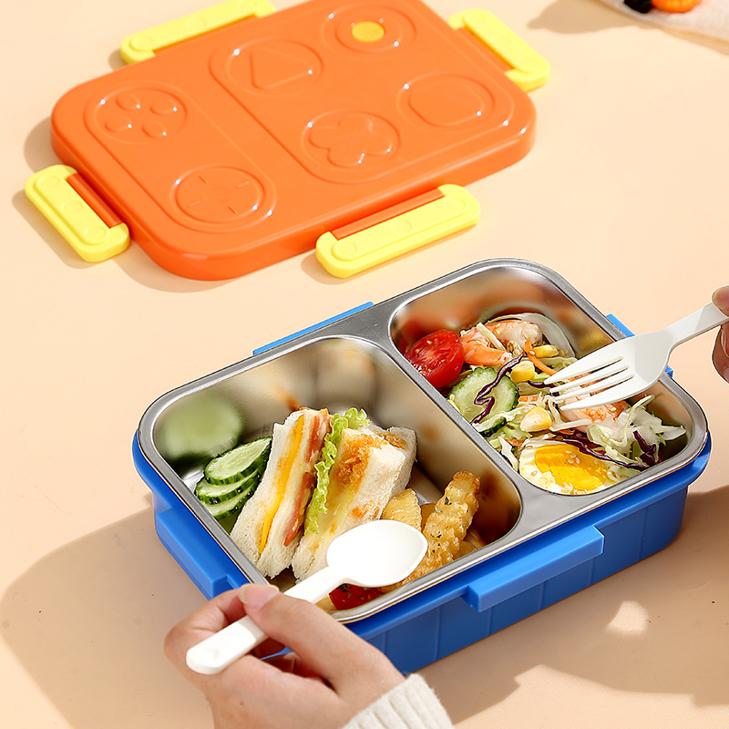 J35-2652 game console-shaped lunch box, 304 stainless steel, children's and primary school students' lunch box, office workers' separated and sealed Specification image