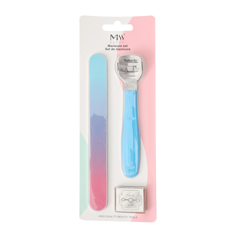 miss betty品牌高档热销精致双面吸卡吸塑包装修甲修脚套装白底实物图