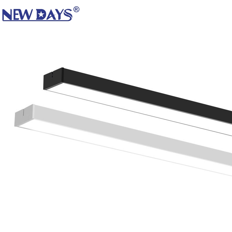 NEWDAYS品牌跨境新款塑钢办公灯led长条灯无缝拼接吊线灯台球室氛围灯健身房方通专用灯办公室灯白底实物图