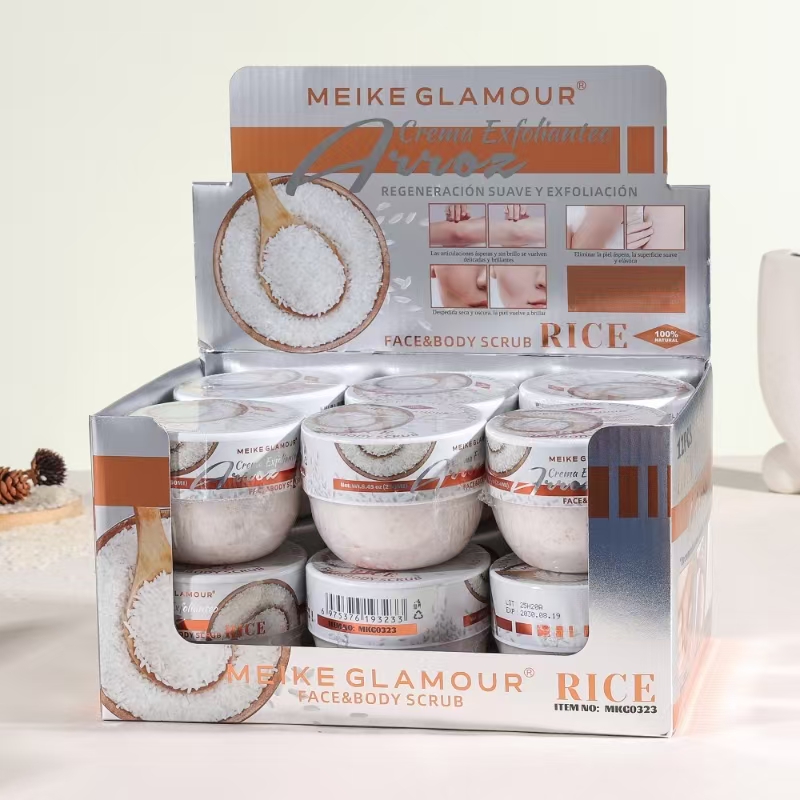 MEIKE GLAMOUR大米身体/面部磨砂膏去角质滋润保湿身体护理天然植物香氛250ml磨砂膏跨境