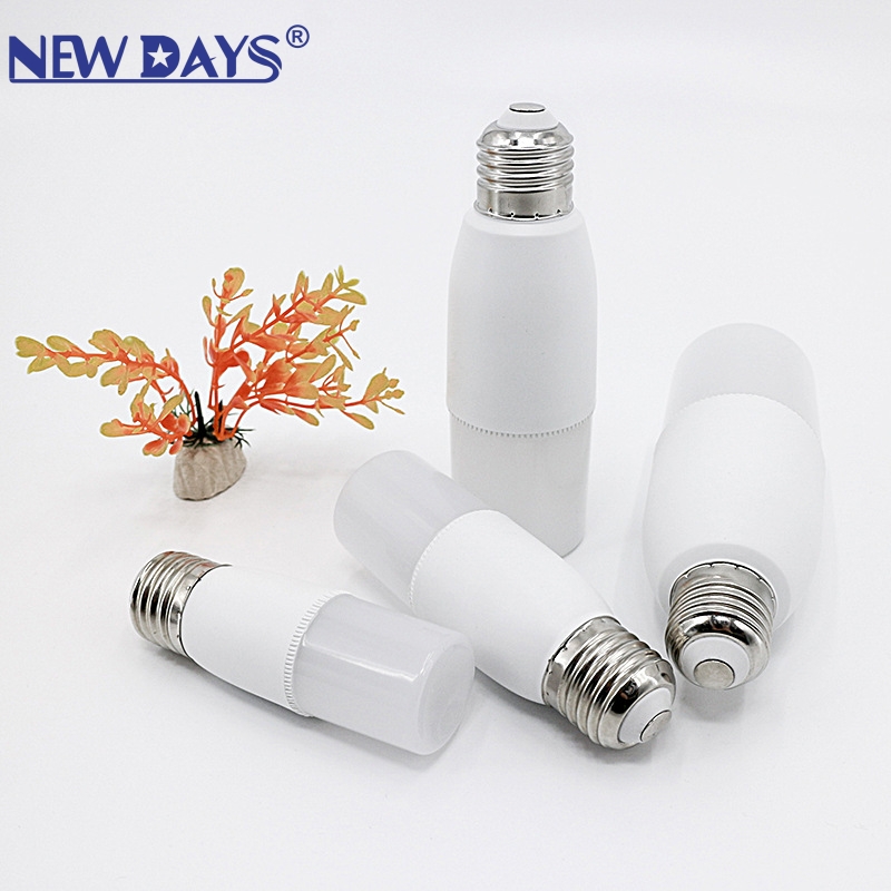 NEWDAYS brand cylindrical bulb, E27 screw socket plastic-coated aluminum energy-saving bulb, downlight, LED bulb, high-brightness energy-saving bulb, household living room and bedroom table lamp, lighting bulb, light source Item Picture