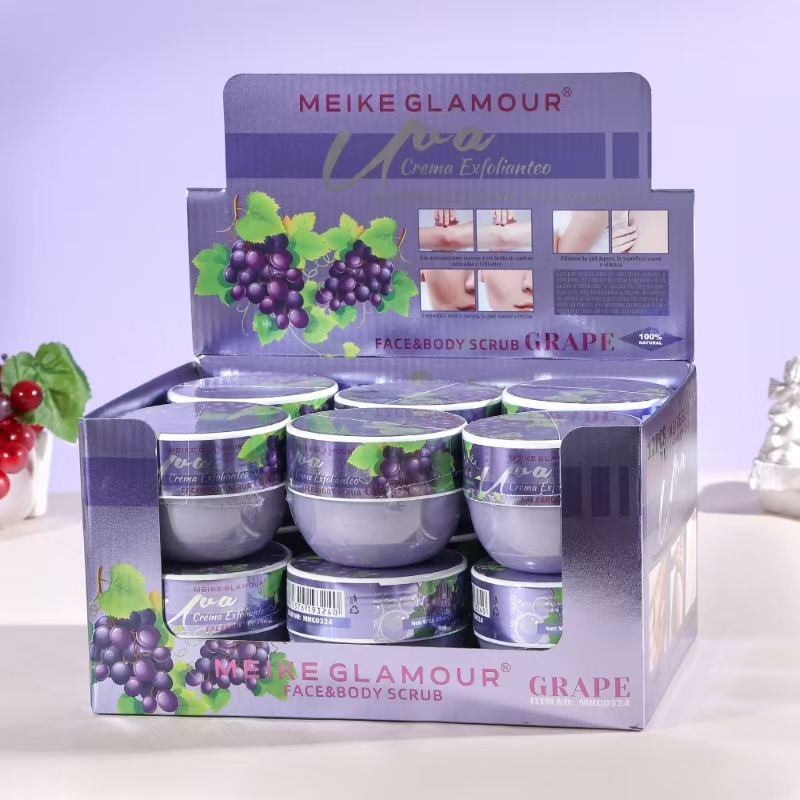 MEIKE GLAMOUR葡萄身体/面部磨砂膏去角质滋润保湿身体护理天然植物香氛250ml磨砂膏