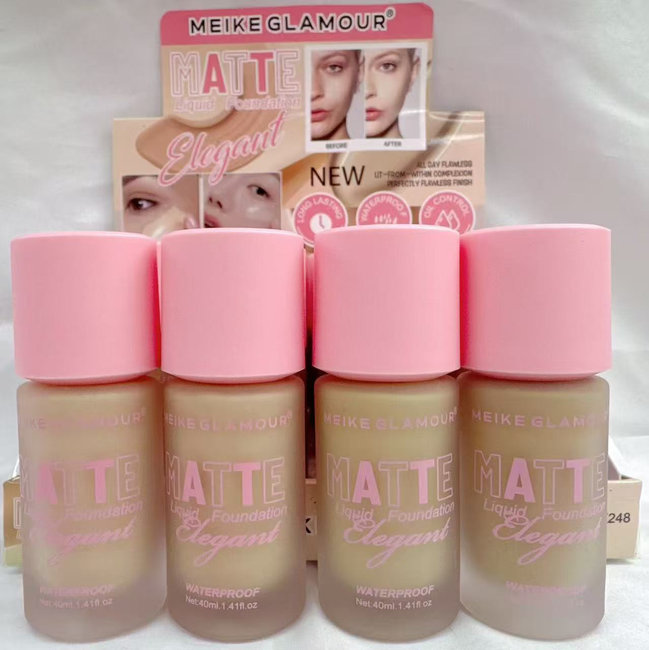 MEIKE GLAMOUR粉底液彩妆面部粉底液哑光防水优雅粉底液40ml MK248细节图