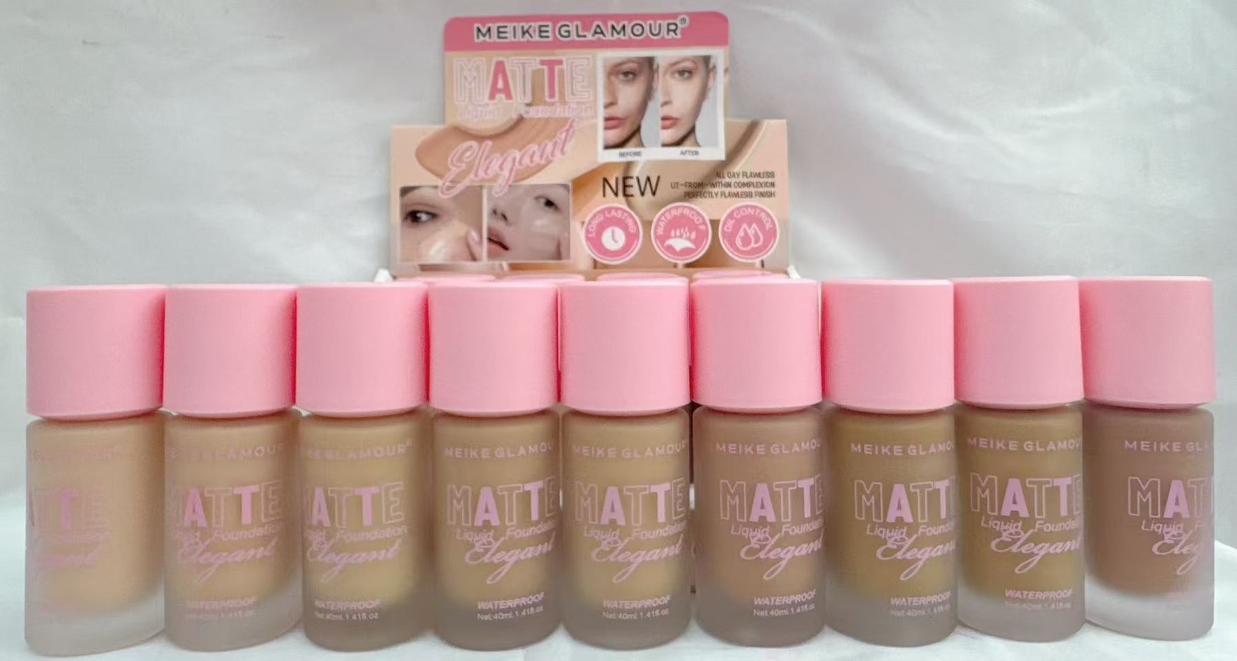 MEIKE GLAMOUR粉底液彩妆面部粉底液哑光防水优雅粉底液40ml MK248